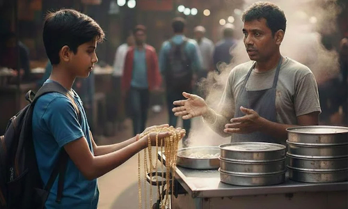 85 ലക്ഷം രൂപയുടെ മോമോസ്; തെരുവ് കച്ചവടക്കാരന് ആഭരണങ്ങൾ നൽകി ഏഴാം ക്ലാസുകാരൻ