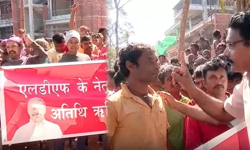 മനസിലായോ, ഇങ്ങനെ തന്നെ വിളിക്കണം; എം.വി ഗോവിന്ദൻ നയിക്കുന്ന വടക്കൻ മേഖല ജാഥയ്ക്ക് അഭിവാദ്യം അര്‍പ്പിക്കാന്‍  ഇതര സംസ്ഥാന തൊഴിലാളികൾക്ക് പരിശീലനം-വിഡിയോ വൈറലാകുന്നു