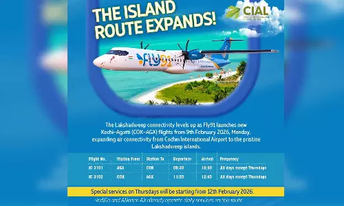 കൊച്ചി- അഗത്തി ഫ്‌ലൈ91 വിമാന സർവീസ് നാളെ മുതൽ