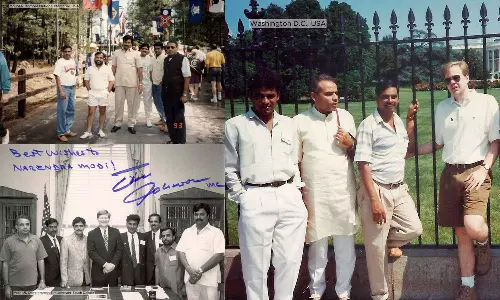 നരേന്ദ്ര മോദിയെ നേതാവാകാൻ പരിശീലിപ്പിച്ചത് അമേരിക്കയോ? ചർച്ചയായി പഴയ ചിത്രങ്ങൾ