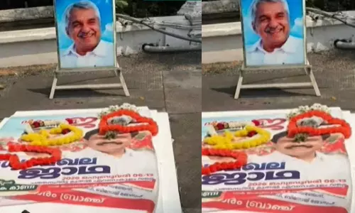 ഉമ്മൻ ചാണ്ടിയുടെ കല്ലറയിൽ എല്‍ഡിഎഫ് പോസ്റ്റർ വച്ചയാളെ തിരിച്ചറിഞ്ഞു