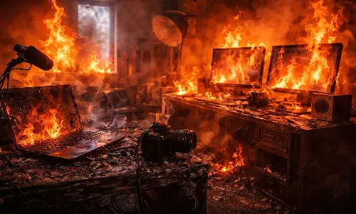 YouTuber Sets His ₹10 Lakh Studio Ablaze After Struggling To Gain Followers