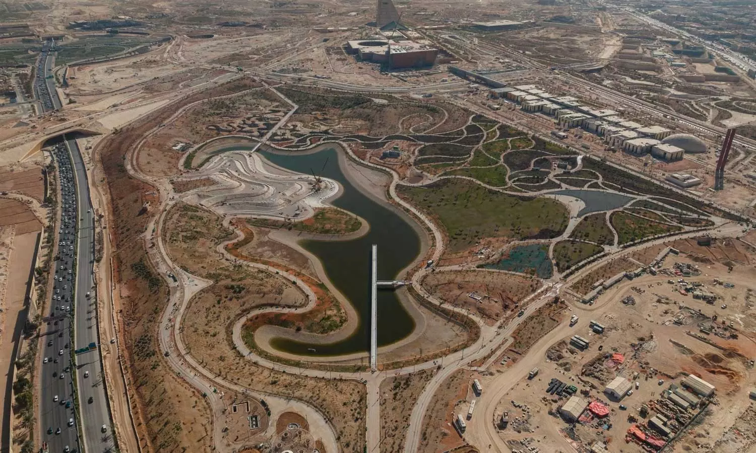 Construction work is progressing at King Salman Park Construction work is progressing at King Salman Park