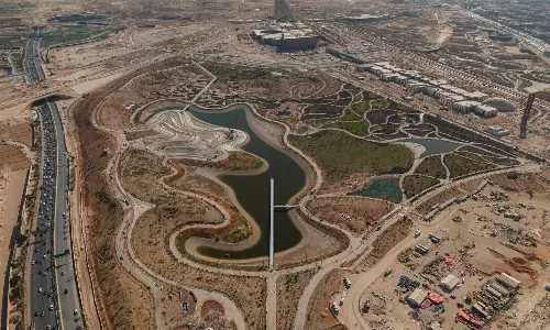 Construction work is progressing at King Salman Park