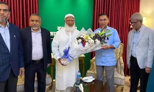 ബംഗ്ലാദേശ് ജമാഅത്തെ ഇസ്‌ലാമി അമീറിനെ സന്ദർശിച്ച് നിയുക്ത പ്രധാനമന്ത്രി താരീഖ് റഹ്മാൻ