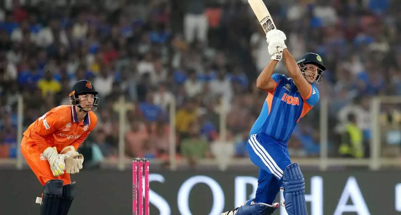Abhishek ducks again, Dube saves; India posts best score against Netherlands Abhishek ducks again, Dube saves; India posts best score against Netherlands