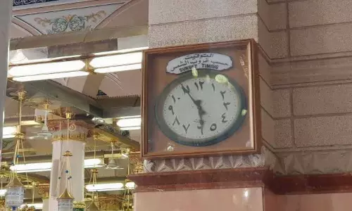 The Savali clock in the Prophets Mosque is a symbol of scientific tradition