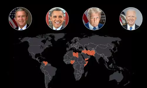 കാൽ നൂറ്റാണ്ടിനിടെ അമേരിക്ക നടത്തിയത് മൂന്ന് സമ്പൂർണയുദ്ധങ്ങൾ, 10 ലേറെ സൈനിക നടപടികൾ; നഷ്ടമായത് 9,40,000 ജീവനുകൾ കാൽ നൂറ്റാണ്ടിനിടെ അമേരിക്ക നടത്തിയത് മൂന്ന് സമ്പൂർണയുദ്ധങ്ങൾ, 10 ലേറെ സൈനിക നടപടികൾ; നഷ്ടമായത് 9,40,000 ജീവനുകൾ