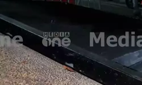 നവീകരണത്തിൻ്റെ ഭാഗമായി കലൂർ സ്റ്റേഡിയത്തിൽ സ്ഥാപിച്ച ഗേറ്റ് തകർന്നു വീണു