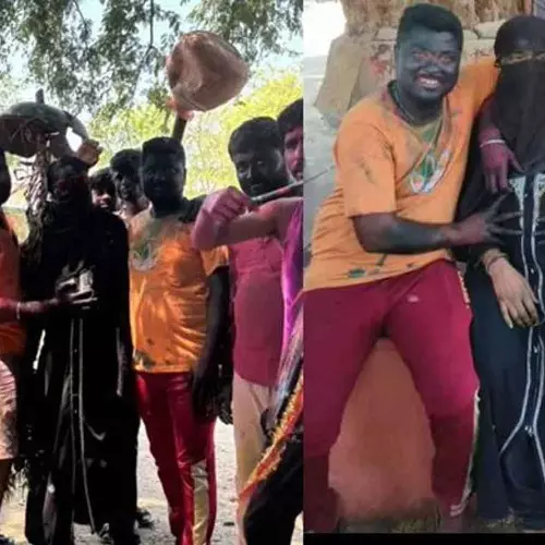 ബുർഖ ധരിച്ച് അശ്ലീലച്ചുവയോടെ യുവാക്കളുടെ ഹോളി ആഘോഷം; അഞ്ചുപേർക്കെതിരെ കേസ്