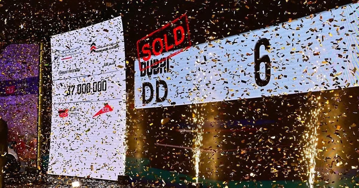 DD6 number plate sold for 37 million dirhams at Dubai charity auction DD6 number plate sold for 37 million dirhams at Dubai charity auction