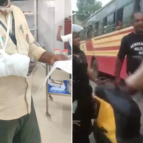 സ്കൂട്ടറിന് പോകാൻ സൈഡ് നൽകിയില്ല; കെഎസ്ആർടിസി ജീവനക്കാരനെ പൊലീസ് ഉദ്യോഗസ്ഥൻ മർദിച്ചതായി പരാതി