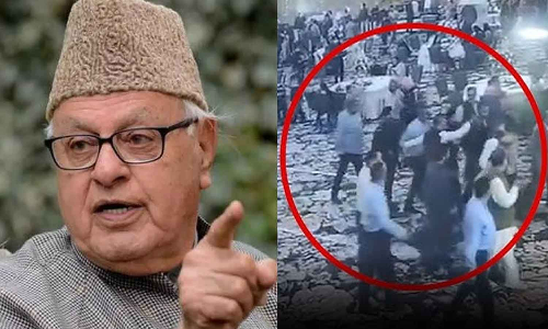 തോക്കുമായി അക്രമി പിന്നിൽ, വെടിവെപ്പിൽ ഫാറൂഖ് അബ്ദുല്ല രക്ഷപ്പെട്ടത് തലനാരിഴയ്ക്ക്