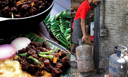 മെനുവിൽ നിന്ന് പൊറോട്ടയും ബീഫ് ഫ്രൈയുമെല്ലാം ഔട്ടാകും; ഗ്യാസില്ല, ഹോട്ടലുകൾ പൂട്ടുന്നു, സിലിണ്ടറുകൾക്കായി കിലോമീറ്ററുകൾ നീളുന്ന ക്യൂ