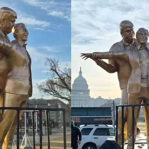 ബെസ്റ്റ് ഫ്രണ്ട് ഫോറെവര്‍ തലക്കെട്ടോടെ ടൈറ്റാനിക് പോസില്‍ ട്രംപ്-എപ്സ്റ്റീന്‍ പ്രതിമ വീണ്ടും; പ്രതിഷേധം ഏറ്റെടുത്ത് സോഷ്യൽ മീഡിയ