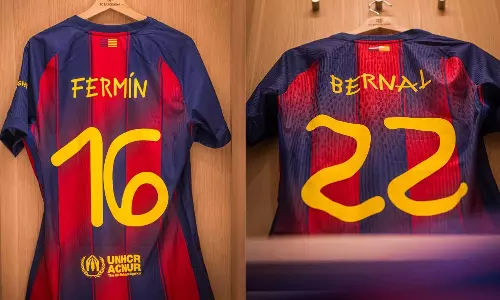 ഡൗൺ സിൻഡ്രോം ബാധിച്ചവർക്ക് ഐക്യദാർഢ്യം, സ്‌പെഷ്യൽ ഫോണ്ടിലുള്ള ജേഴ്സിയണിഞ്ഞ് ബാഴ്‌സ