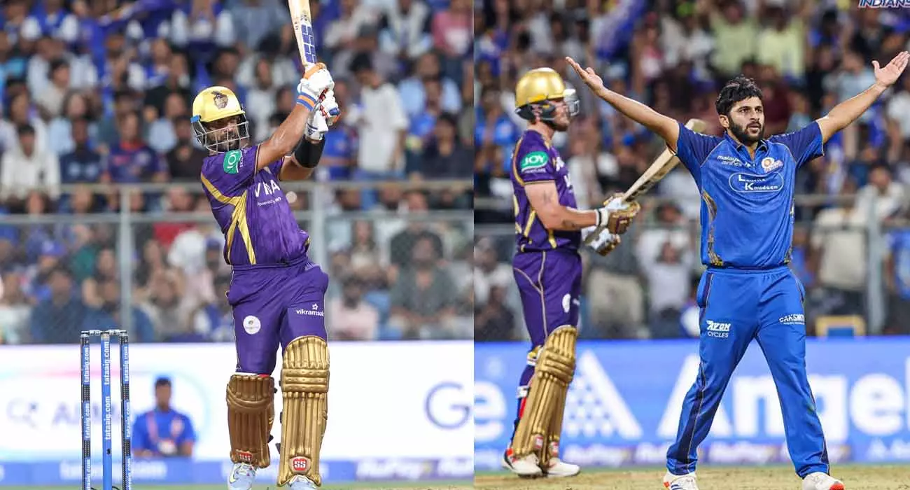 Rahane and Raghuvanshi score fifties; Kolkata set a huge target against Mumbai Rahane and Raghuvanshi score fifties; Kolkata set a huge target against Mumbai