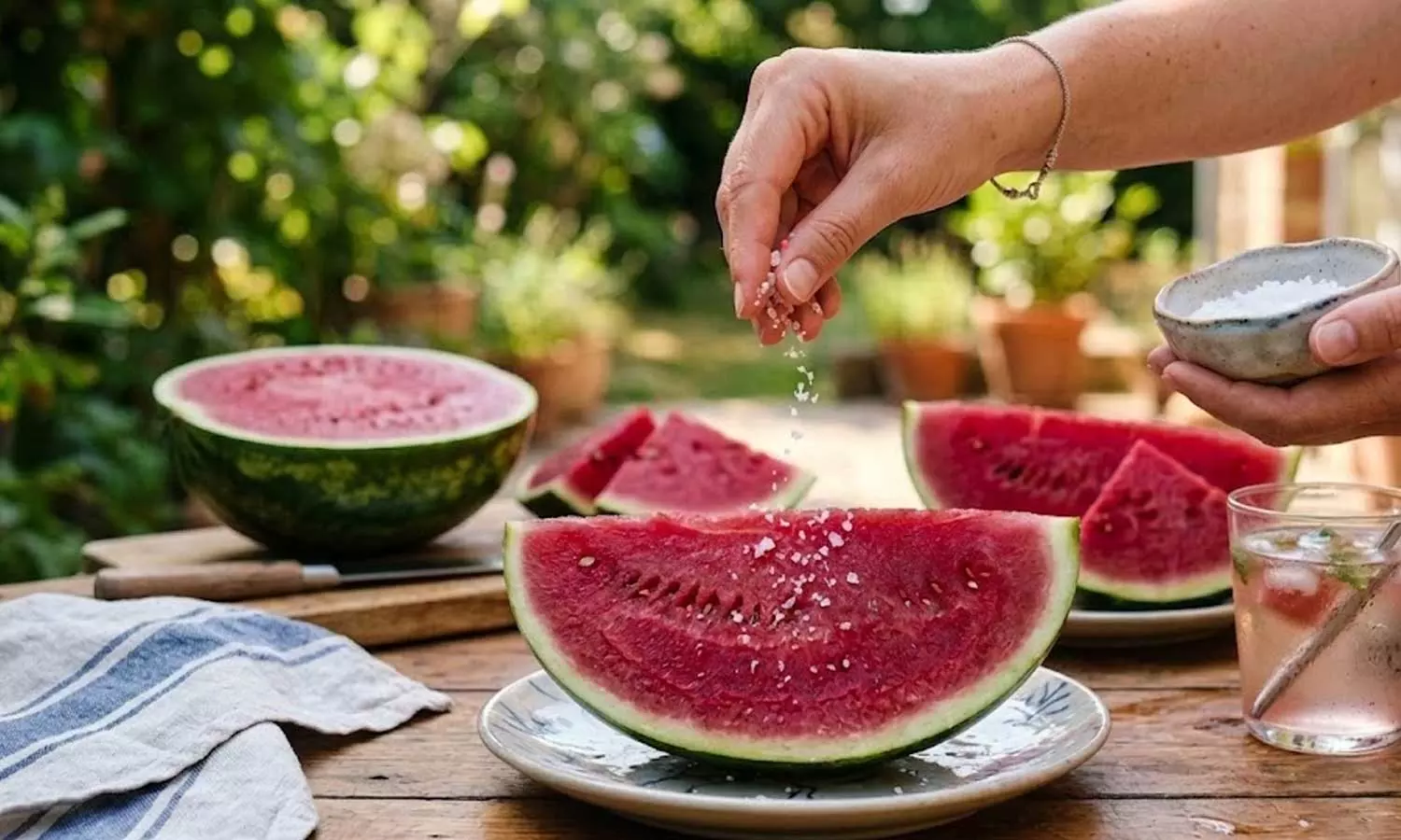 തണ്ണിമത്തൻ കഴിക്കുന്നതിനുമുമ്പ് ഒരു നുള്ള് ഉപ്പ് ചേർത്താല്?; അറിയാം ആ രഹസ്യം! തണ്ണിമത്തൻ കഴിക്കുന്നതിനുമുമ്പ് ഒരു നുള്ള് ഉപ്പ് ചേർത്താല്?; അറിയാം ആ രഹസ്യം!