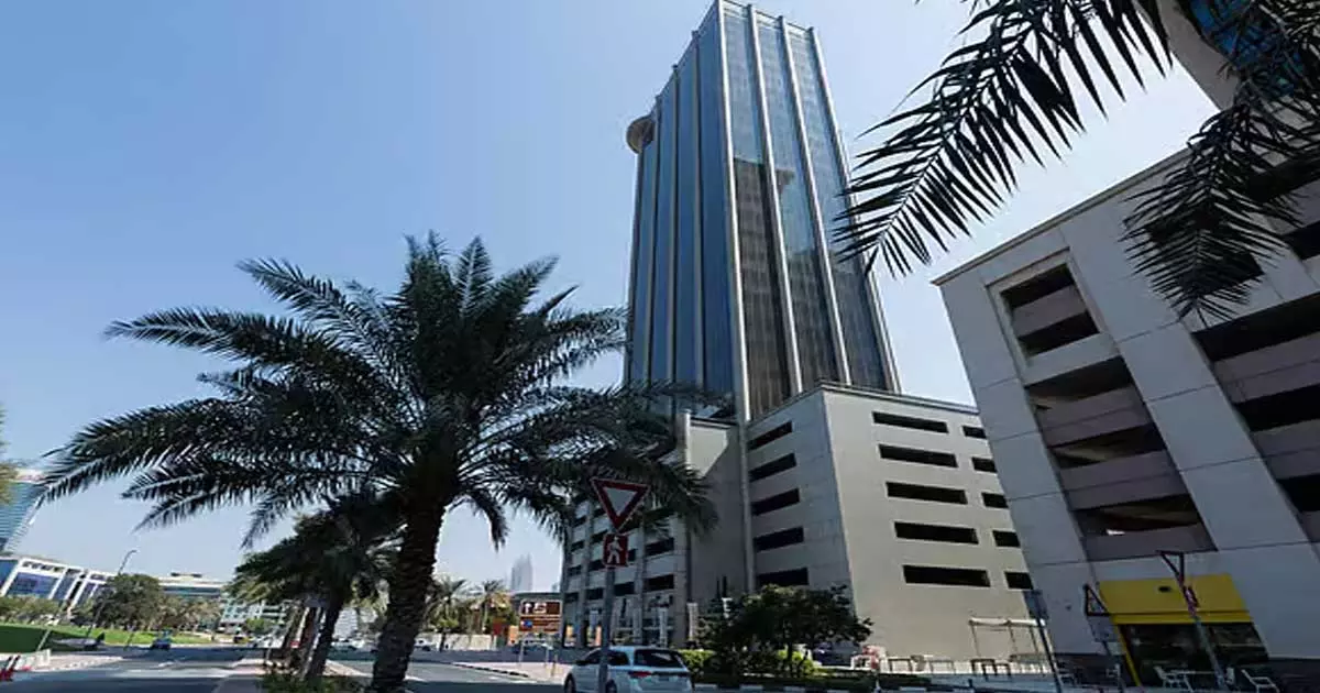 Debris falls on top of building in Internet City in Dubai