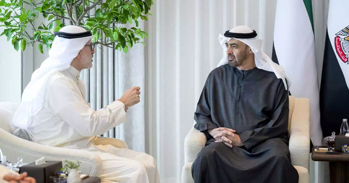 പശ്ചിമേഷ്യൻ സംഘർഷം; കുവൈത്ത് വിദേശകാര്യ മന്ത്രിയുമായി കൂടിക്കാഴ്ച നടത്തി യുഎഇ പ്രസിഡന്റ് പശ്ചിമേഷ്യൻ സംഘർഷം; കുവൈത്ത് വിദേശകാര്യ മന്ത്രിയുമായി കൂടിക്കാഴ്ച നടത്തി യുഎഇ പ്രസിഡന്റ്