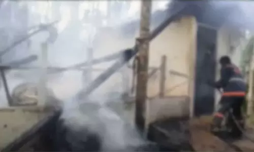 മലപ്പുറം അരീക്കോട്ട് ആലക്ക് തീപിടിച്ച് കാളകൾ വെന്തു ചത്തു