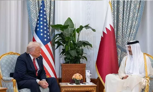 Donald Trump speaks on the phone with the Emir of Qatar