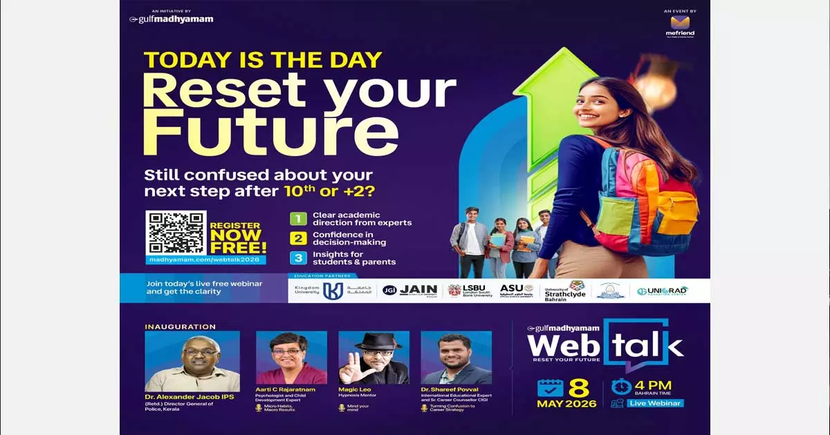 Gulf Medias Reset Your Future webinar today at 4 pm; admission is free Gulf Medias Reset Your Future webinar today at 4 pm; admission is free