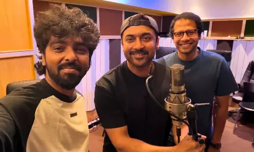വീണ്ടും മൈക്കിന് മുന്നിൽ സിംഗം; സൂര്യയുടെ പുതിയ തകർപ്പൻ ഡാൻസ് നമ്പറുമായി ജി.വി. പ്രകാശ്!