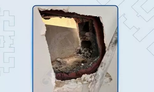 Attempt to burgle gold shop in Muscat by tunneling in; four expatriates arrested.