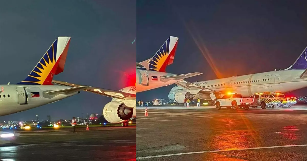 Saudia and Philippine Airlines aircraft collided at Manila Airport Saudia and Philippine Airlines aircraft collided at Manila Airport