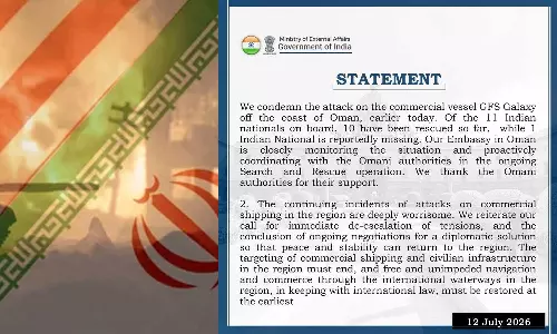Ship attacked off the coast of Oman; one Indian missing.