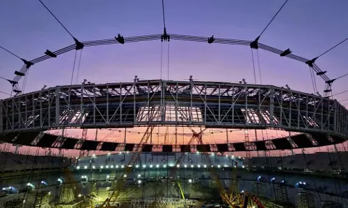 King Fahd Sports City Stadium main construction completed King Fahd Sports City Stadium main construction completed