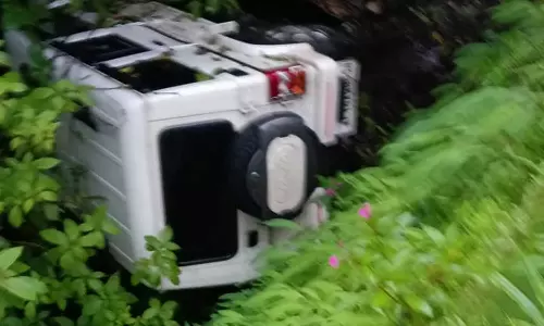 താമരശ്ശേരി ചുരത്തിൽ ബോലേറോ ജീപ്പ് നിയന്ത്രണം വിട്ട് താഴേക്ക് പതിച്ചു; അത്ഭുതകരമായി രക്ഷപ്പെട്ട് യാത്രക്കാർ താമരശ്ശേരി ചുരത്തിൽ ബോലേറോ ജീപ്പ് നിയന്ത്രണം വിട്ട് താഴേക്ക് പതിച്ചു; അത്ഭുതകരമായി രക്ഷപ്പെട്ട് യാത്രക്കാർ