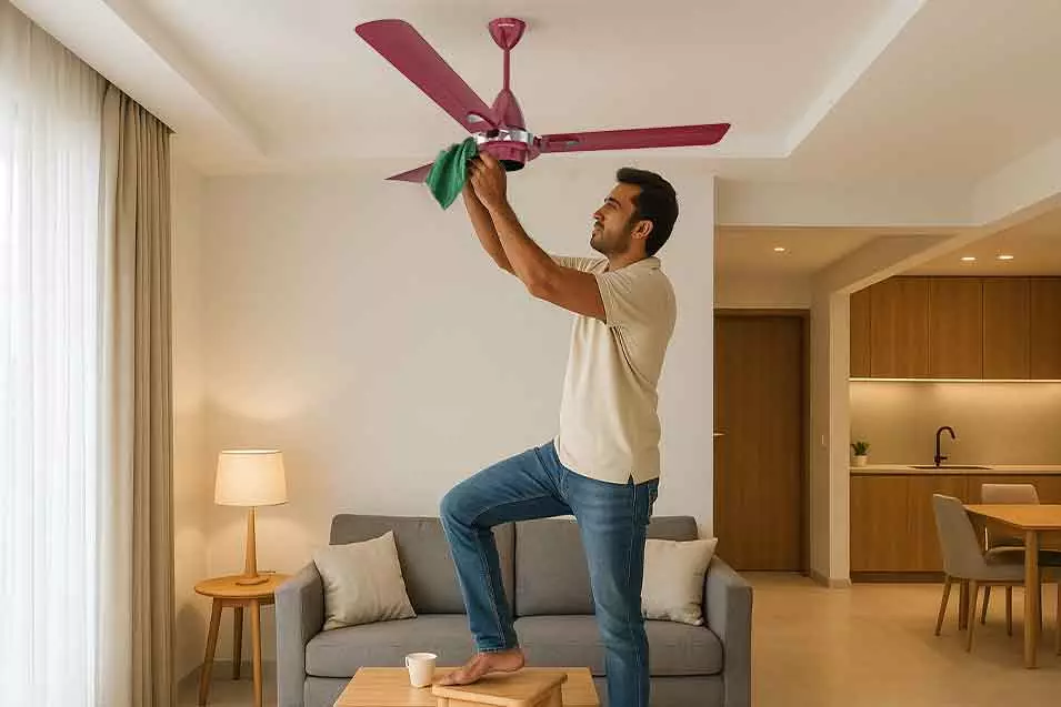 സീലിങ് ഫാനിൽ നിറയെ പൊടിപിടിച്ചോ; എളുപ്പത്തിൽ വൃത്തിയാക്കാം, ഇങ്ങനെ ചെയ്തുനോക്കൂ സീലിങ് ഫാനിൽ നിറയെ പൊടിപിടിച്ചോ; എളുപ്പത്തിൽ വൃത്തിയാക്കാം, ഇങ്ങനെ ചെയ്തുനോക്കൂ