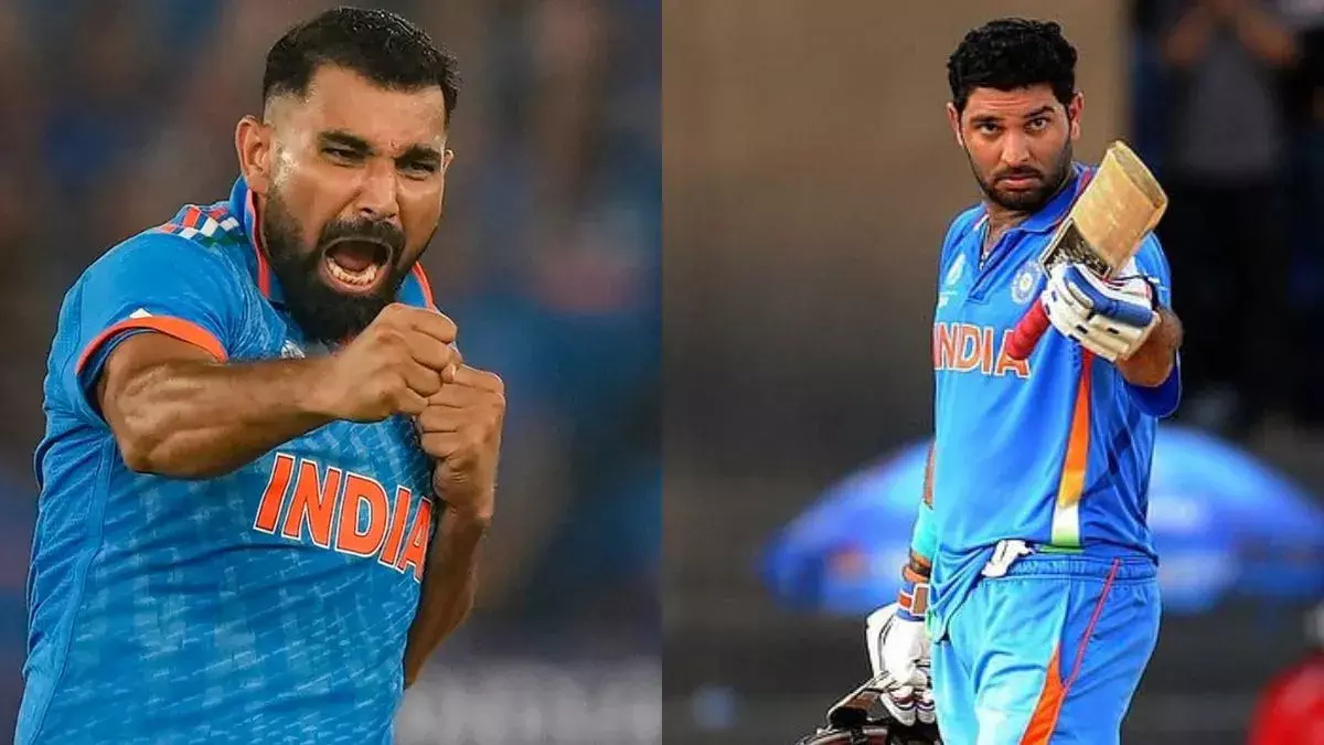 യുവരാജ് എന്നെ കസേരയ്ക്ക് മുകളിൽ കയറ്റി നിർത്തി; ഇന്ത്യൻ ഡ്രസ്സിംഗ് റൂമിലെ ആദ്യ അനുഭവം പങ്കുവെച്ച് മുഹമ്മദ് ഷമി യുവരാജ് എന്നെ കസേരയ്ക്ക് മുകളിൽ കയറ്റി നിർത്തി; ഇന്ത്യൻ ഡ്രസ്സിംഗ് റൂമിലെ ആദ്യ അനുഭവം പങ്കുവെച്ച് മുഹമ്മദ് ഷമി