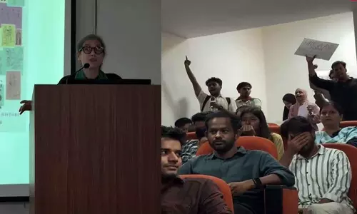ഹൈദരാബാദ് സർവകലാശാലയിൽ ഇസ്രായേൽ അക്കാഡമീഷ്യന്റെ പുസ്തകച്ചർച്ച; പ്രതിഷേധവുമായി ഫ്രറ്റേണിറ്റി ഹൈദരാബാദ് സർവകലാശാലയിൽ ഇസ്രായേൽ അക്കാഡമീഷ്യന്റെ പുസ്തകച്ചർച്ച; പ്രതിഷേധവുമായി ഫ്രറ്റേണിറ്റി