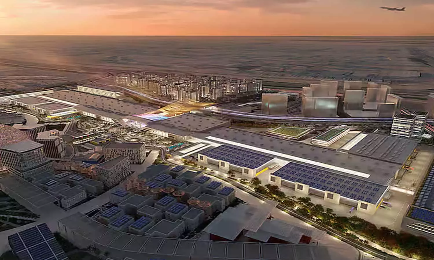 Construction of the Dubai Exhibition Centre is progressing; visitor capacity to be raised to 60,000. Construction of the Dubai Exhibition Centre is progressing; visitor capacity to be raised to 60,000.