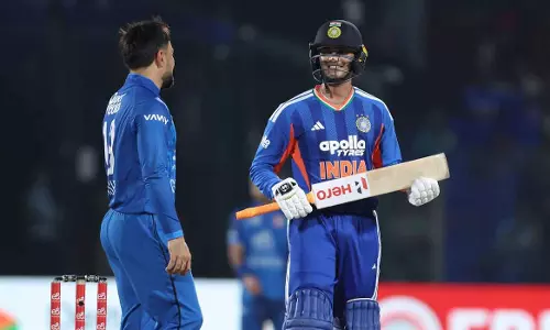 Abhishek hits a fifty, Sanju disappoints; India secures a resounding victory in the T20 against Afghanistan. Abhishek hits a fifty, Sanju disappoints; India secures a resounding victory in the T20 against Afghanistan.
