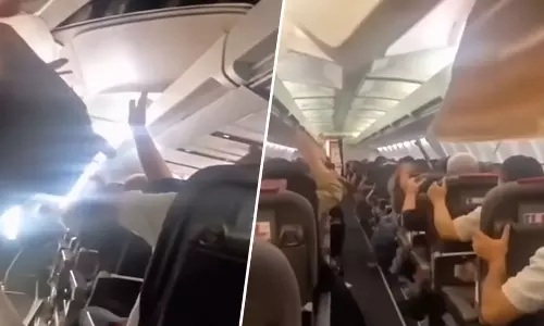 വിമാനം അടിയന്തരമായി നിലത്തിറക്കി; ലാൻഡിങ്ങിനിടെ ക്യാബിൻ സീലിങ് തകർന്നു വീണു വിമാനം അടിയന്തരമായി നിലത്തിറക്കി; ലാൻഡിങ്ങിനിടെ ക്യാബിൻ സീലിങ് തകർന്നു വീണു