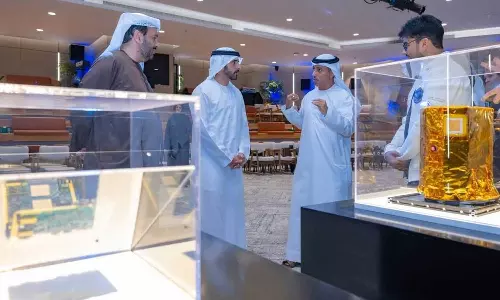 A 5-billion-kilometer journey; UAE prepares asteroid exploration spacecraft. A 5-billion-kilometer journey; UAE prepares asteroid exploration spacecraft.