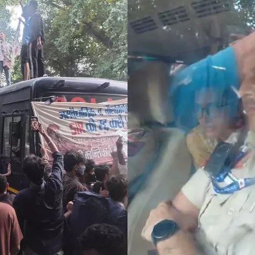 രാജ്യതലസ്ഥാനത്ത് ആഞ്ഞടിച്ച് ഐസയുടെ പ്രതിഷേധം; ദേശീയ പ്രസിഡന്റ് നേഹ ബോറ കസ്റ്റഡിയിൽ
