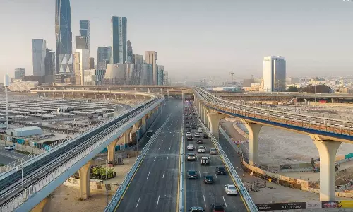 Traffic has been opened on the Thumamah Road bridge in Riyadh. Traffic has been opened on the Thumamah Road bridge in Riyadh.