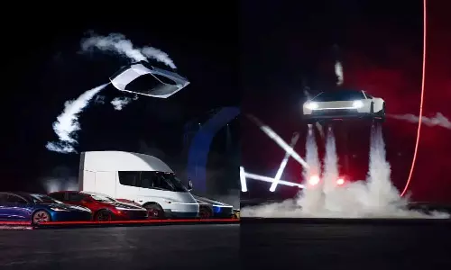 Elon Musks Tesla Roadster Flies, Flips Mid-Air Elon Musks Tesla Roadster Flies, Flips Mid-Air