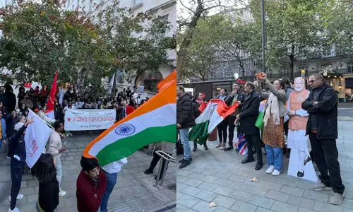 ഗ്യാനേഷ് കുമാറിൻ്റെ രാജി: ലണ്ടനിൽ എസ്എഫ്ഐ പ്രതിഷേധം; ബദൽ പ്രതിഷേധവുമായി ബിജെപി അനുകൂലികളും ഗ്യാനേഷ് കുമാറിൻ്റെ രാജി: ലണ്ടനിൽ എസ്എഫ്ഐ പ്രതിഷേധം; ബദൽ പ്രതിഷേധവുമായി ബിജെപി അനുകൂലികളും
