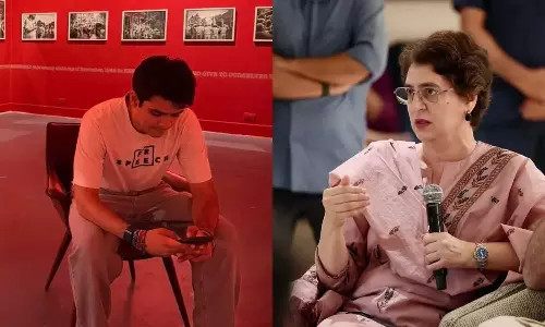 നീ സത്യത്തിനൊപ്പം നിൽക്കു; ഫോട്ടോഗ്രാഫി പ്രദർശന വിവാദത്തിൽ മകന് പിന്തുണയുമായി പ്രിയങ്ക ഗാന്ധി
