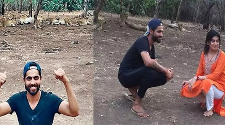 ഗീര്‍ വനത്തിനുള്ളില്‍ സിംഹക്കൂട്ടത്തിനു മുന്നിലിരുന്ന് ഫോട്ടോ; രവീന്ദ്ര ജഡേജ വിവാദത്തില്‍