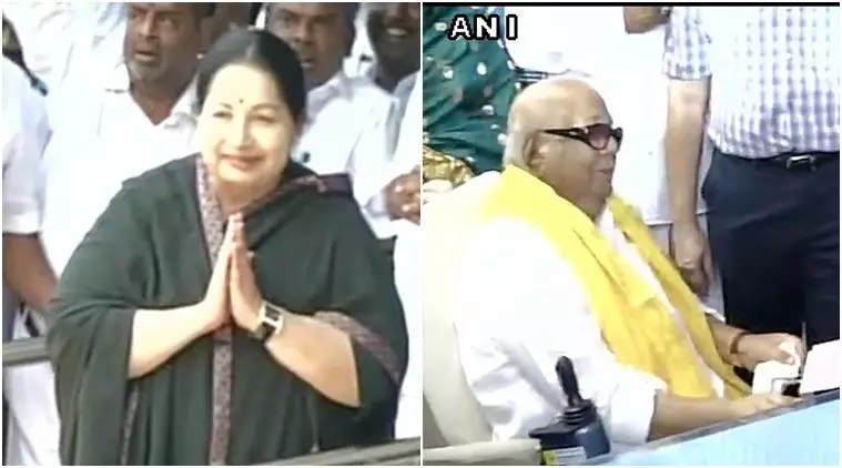 ജയലളിതയും കരുണാനിധിയും നാമനിര്ദേശ പത്രിക സമര്പ്പിച്ചു ജയലളിതയും കരുണാനിധിയും നാമനിര്ദേശ പത്രിക സമര്പ്പിച്ചു