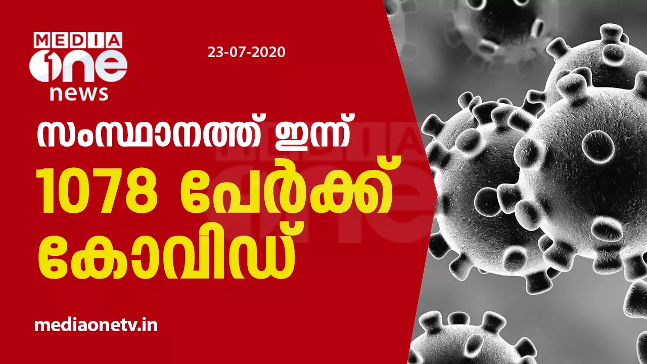 സംസ്ഥാനത്ത് ഇന്ന് 1078 പേര്‍ക്ക് കോവിഡ്; 860 പേര്‍ക്ക് സമ്പര്‍ക്കത്തിലൂടെ രോഗബാധ