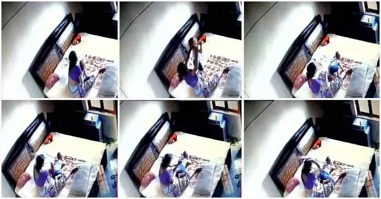 അടിച്ചും കഴുത്തുഞെരിച്ചും പിഞ്ചുകുഞ്ഞിന് അമ്മയുടെ ക്രൂരമര്ദ്ദനം; ദൃശ്യങ്ങള് സിസിടിവിയില് അടിച്ചും കഴുത്തുഞെരിച്ചും പിഞ്ചുകുഞ്ഞിന് അമ്മയുടെ ക്രൂരമര്ദ്ദനം; ദൃശ്യങ്ങള് സിസിടിവിയില്