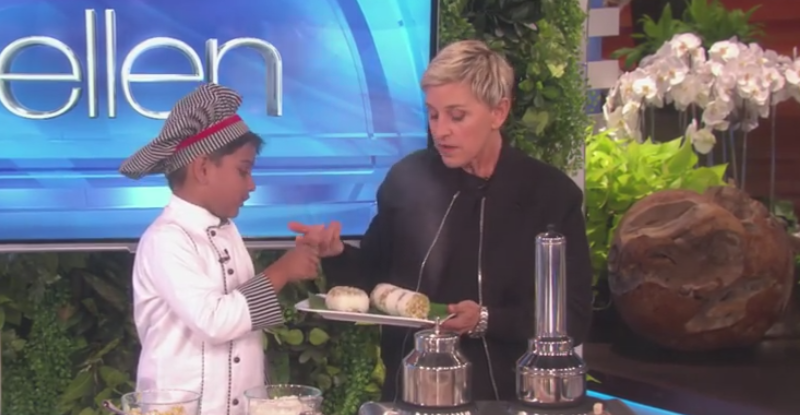 അമേരിക്കന്‍ അവതാരകയെ പുട്ടുണ്ടാക്കാന്‍ പഠിപ്പിച്ച് മലയാളിയായ ആറ് വയസുകാരന്‍